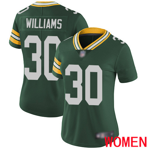 Green Bay Packers Limited Green Women #30 Williams Jamaal Home Jersey Nike NFL Vapor Untouchable->youth nfl jersey->Youth Jersey